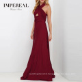 Maxi Burgundy Latest Designs Long Convertible Bridesmaid Dress